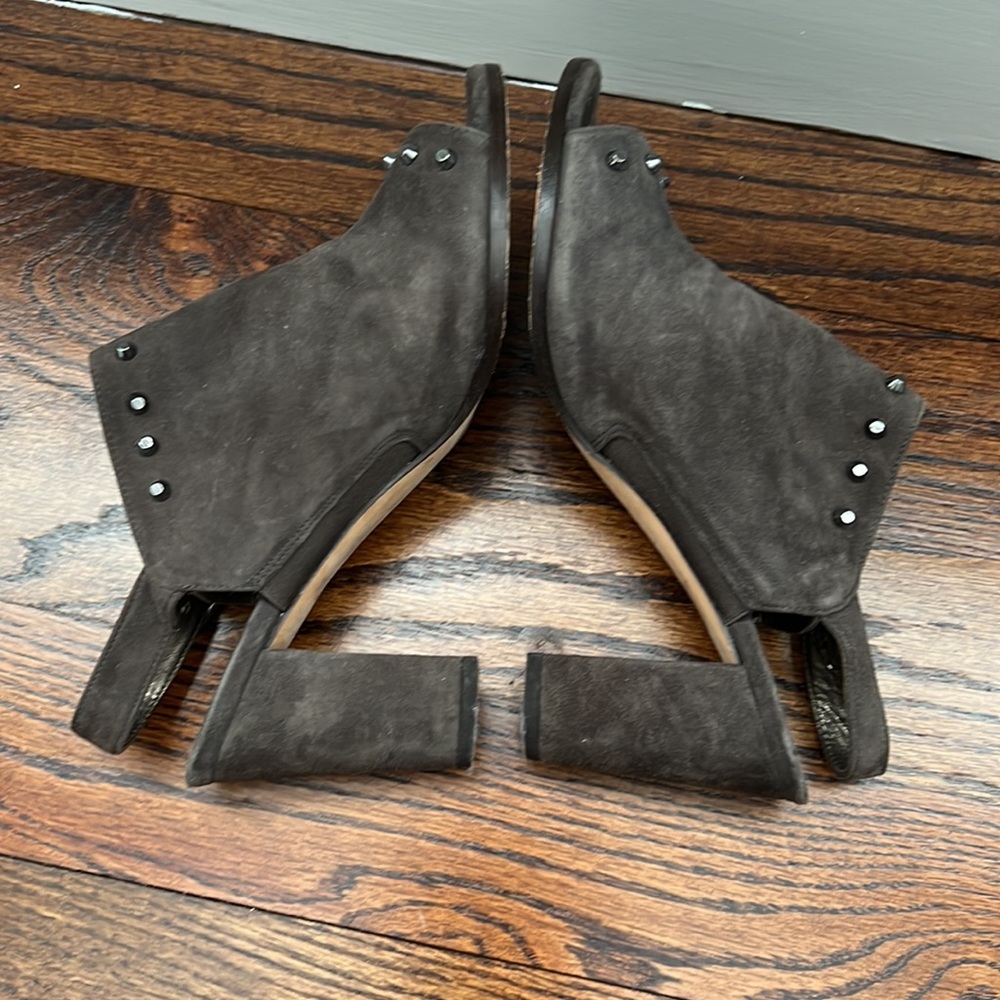 Stuart Weitzman Open Toe Suede Bootie With Studs - image 3